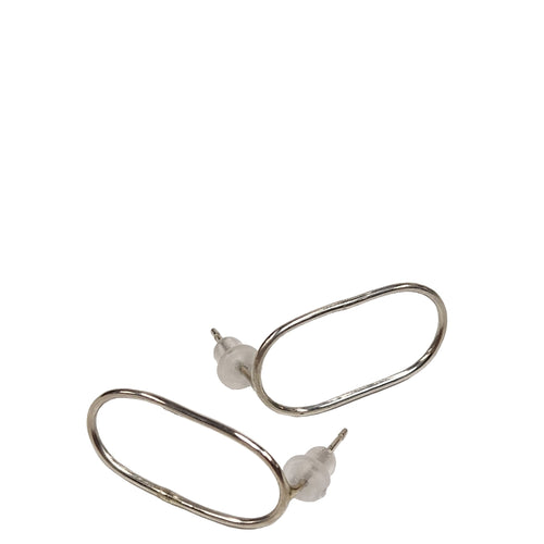 tiinei / Specimen Earring, Silver Oval (Single Ear)