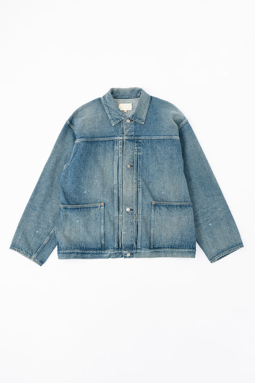 YOKO SAKAMOTO PLEATS JACKET Fade Indigo