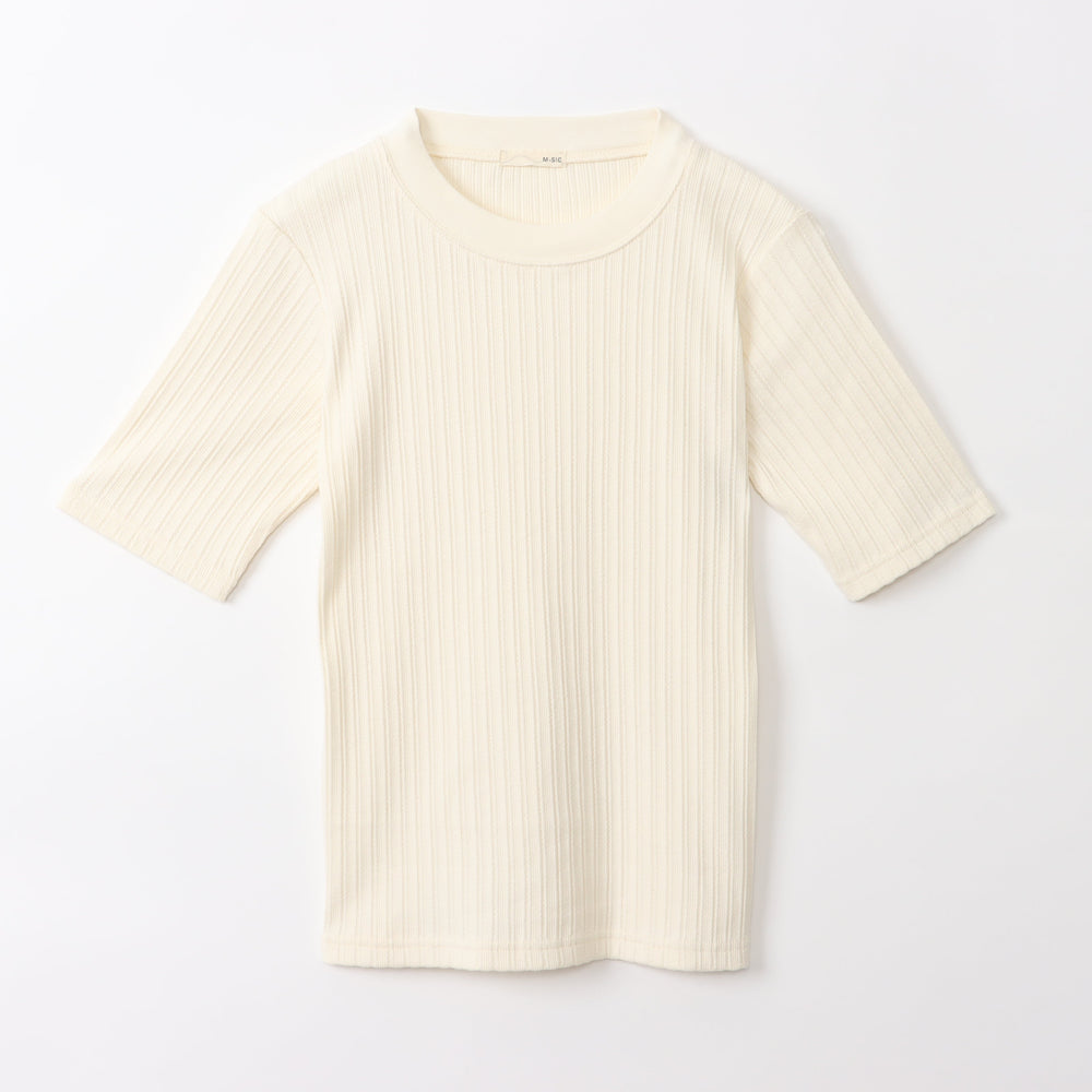 Eyelet terry short sleeve pullover 