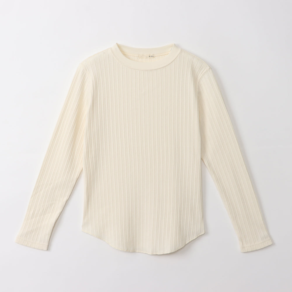 Eyelet terry long sleeve pullover 