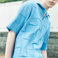 COOHEM / LINKS CHECK KNIT PULLOVER ECRU 