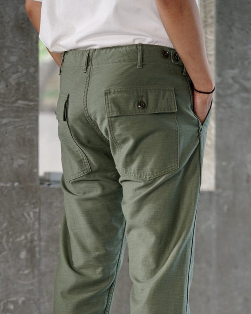 orslow SLIM FIT FATIGUE PANTS GREEN