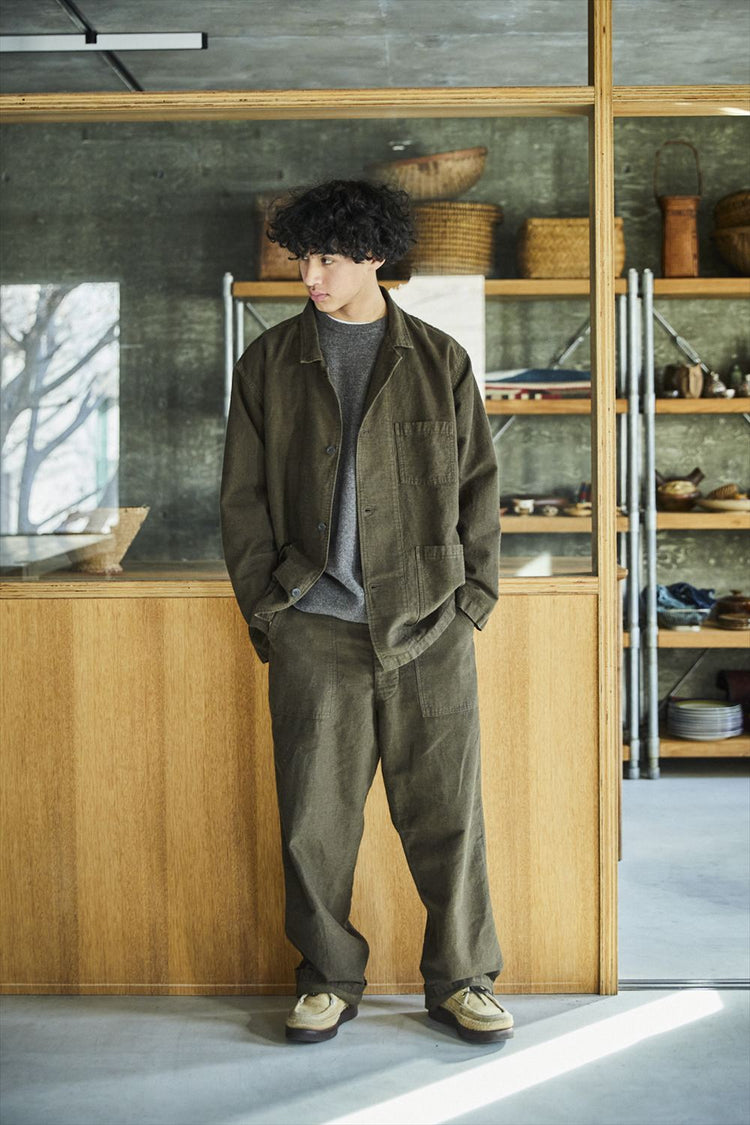 orslow RELAX FIT COTTON LINEN MOLESKIN FATIGUE PANTS COFFEE BROWN