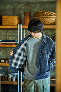 orslow FLANNEL CHECK LINING JK B.DENIM STONE