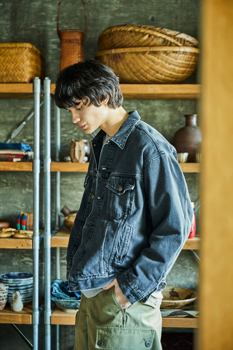 orslow FLANNEL CHECK LINING JK B.DENIM STONE