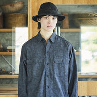 orslow / HARRIS TWEED HAT BLACK