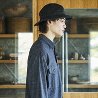 orslow / HARRIS TWEED HAT BLACK