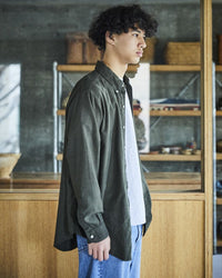 orslow   STANDARD BUTTON DOWN SHIRT SOFT SUBTLY BRUSHED MINI CHECK COFFEE BROWN