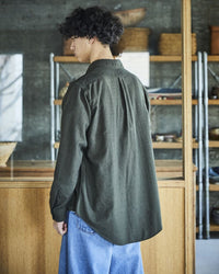 orslow   STANDARD BUTTON DOWN SHIRT SOFT SUBTLY BRUSHED MINI CHECK COFFEE BROWN