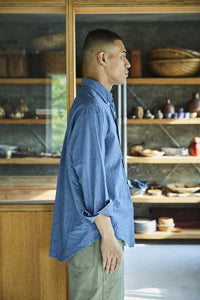 orslow   STANDARD B.D SHIRT CHECK IND CHAMBRAY 01-8112-C84