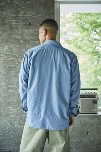 orslow   RELAX FIT STRIPE CHAMBRAY WORK SHIRT 01-8270-181
