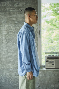orslow   RELAX FIT STRIPE CHAMBRAY WORK SHIRT 01-8270-181