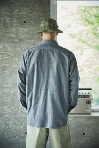 orslow   RELAX FIT BLACK CHAMBRAY WORK SHIRT 01-8270-61