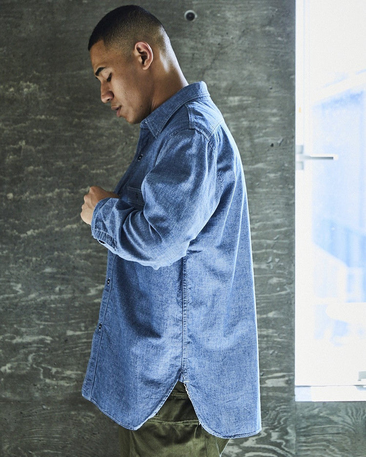 orslow   RELAX FIT CHAMBRAY WORK SHIRT