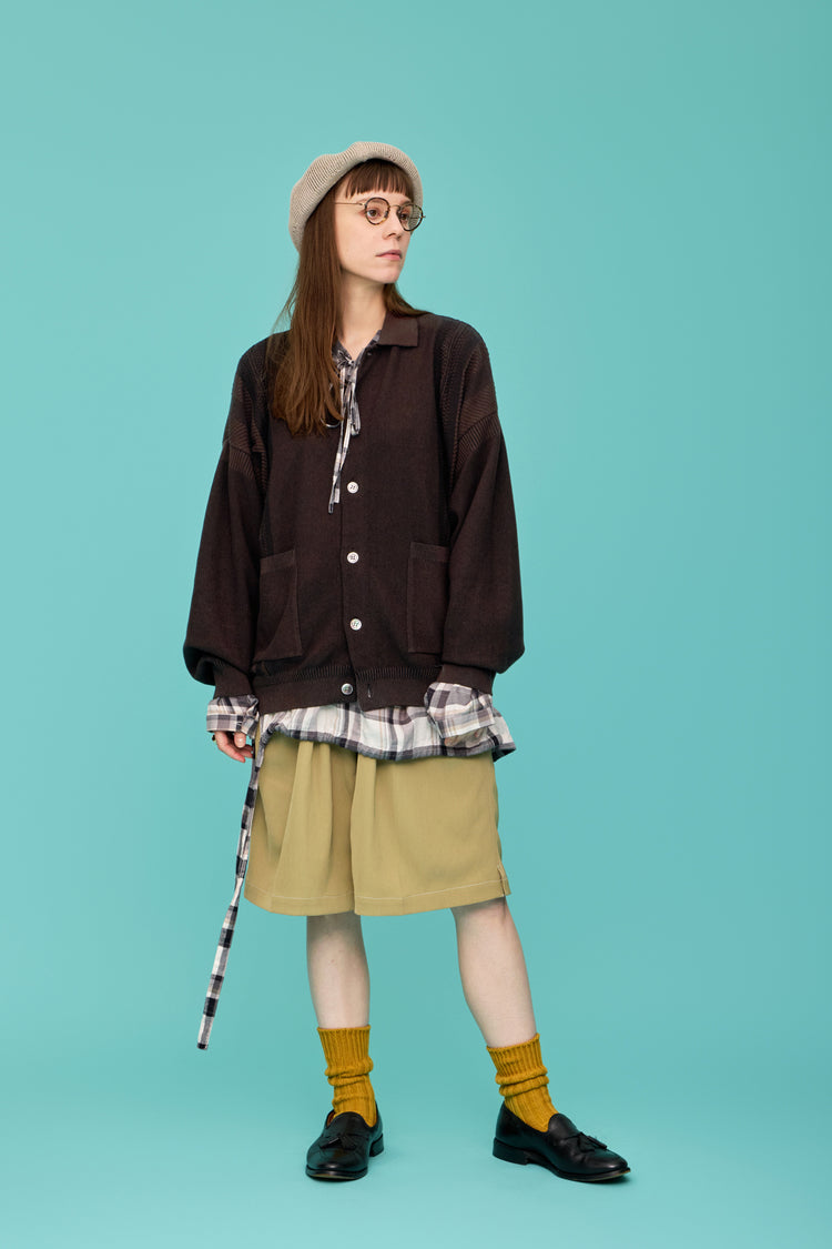 YASHIKI   Kokuu Collar Cardigan （穀雨）BROWN   YSK-26SS-KN03
