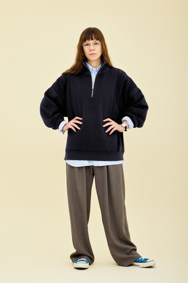 YASHIKI  Fuyushigure Half Zip Knit （冬時雨）