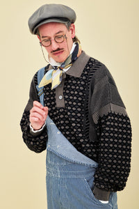 YASHIKI  YSK-25AW-KN06    Rikka Knit Polo（六花） NAVY