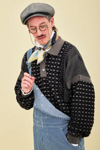 YASHIKI  YSK-25AW-KN06    Rikka Knit Polo（六花） NAVY