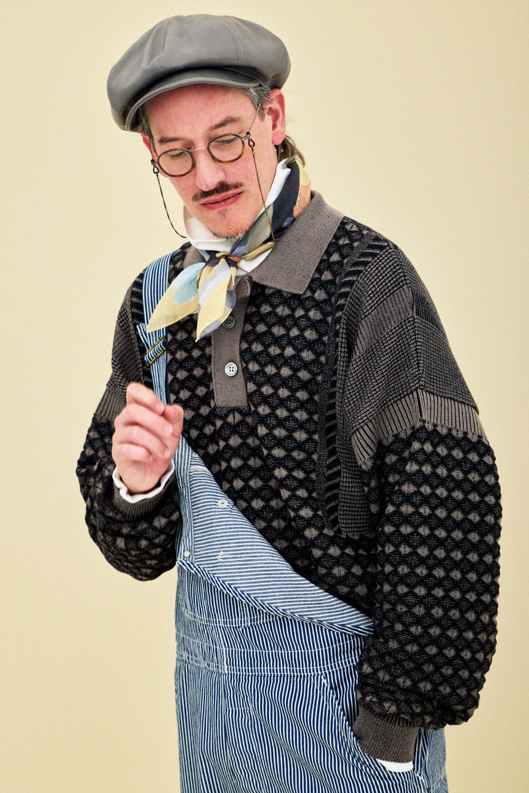 YASHIKI  YSK-25AW-KN06    Rikka Knit Polo（六花） NAVY