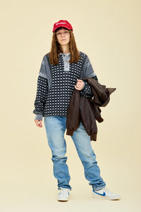 YASHIKI  YSK-25AW-KN06    Rikka Knit Polo（六花） NAVY