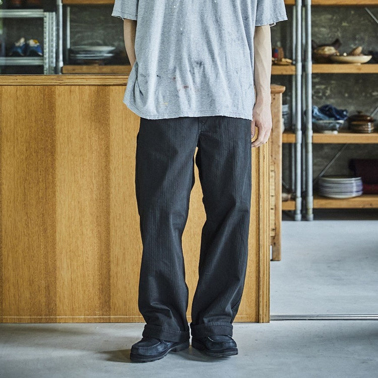 orslow / WIDE FIT FRENCH WORK PANTS BLACK