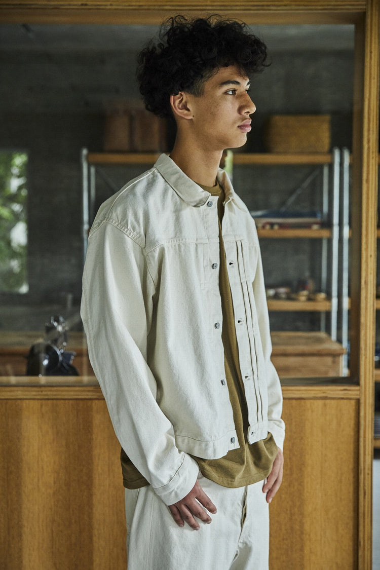 orslow  TYPE1 40'S PLEATED FRONT BLOUSE DNM ECRU（KINARI）