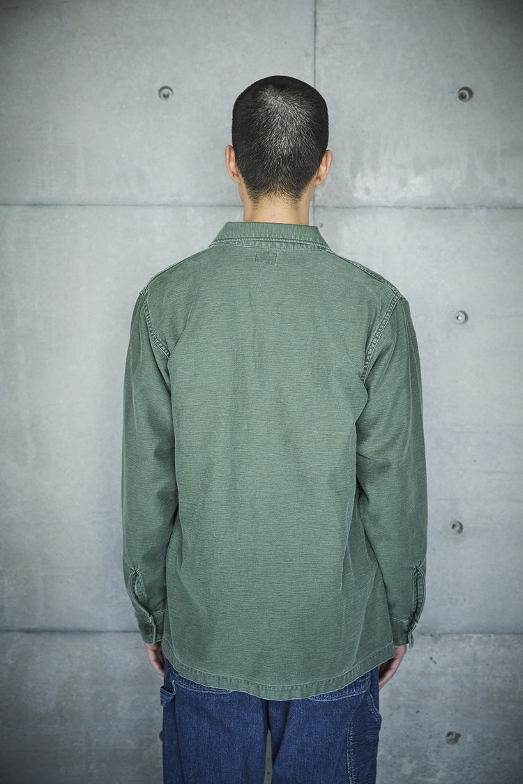 orslow  ARMY FATIGUE SHIRT GREEN USED 03-8045-216