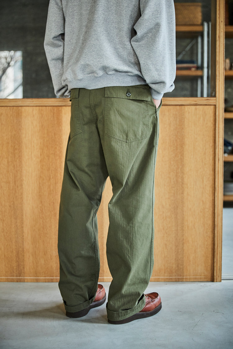 orslow VINTAGE FIT FATIGUE PANT ARMY GREEN 03-V5002-76 HERRINGBONE