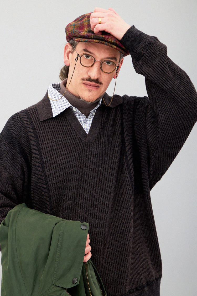 YASHIKI  Setsuen  Skipper Knit（雪煙） BLACK