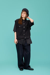 YASHIKI    Haoto Collar Vest（葉音）YSK-26SS-KN08 MIX GRAY