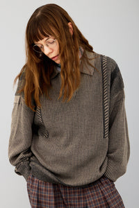 YASHIKI Setsuen Skipper Knit (Snow Smoke) BROWN