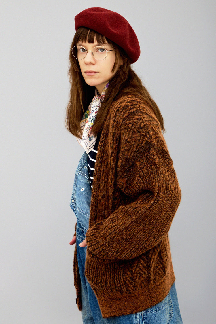 YASHIKI  Sekkei mohair Cardigan（雪景） BROWN