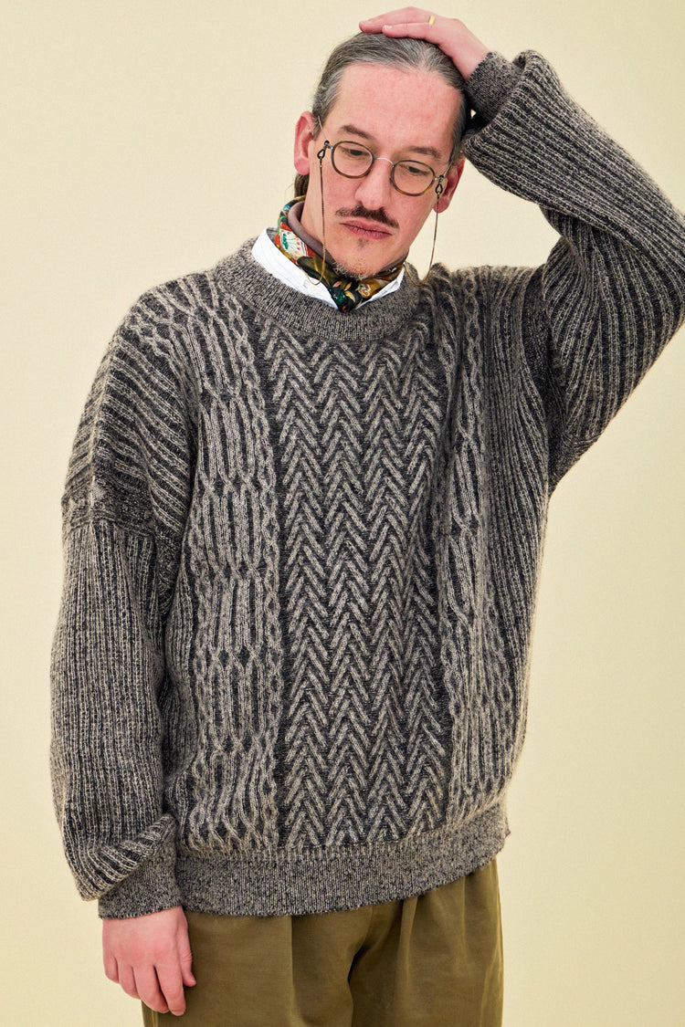 YASHIKI  Sekkei mohair Knit（雪景） BEIGE YSK-25AW-KN11