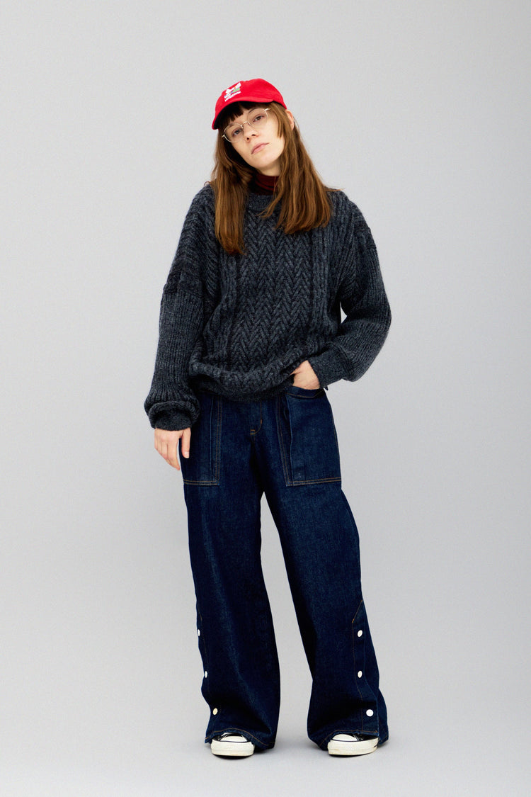 YASHIKI Sekkei mohair Knit (Snowscape) BLACK YSK-25AW-KN11