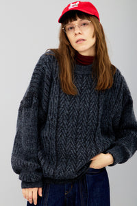 YASHIKI Sekkei mohair Knit (Snowscape) BLACK YSK-25AW-KN11