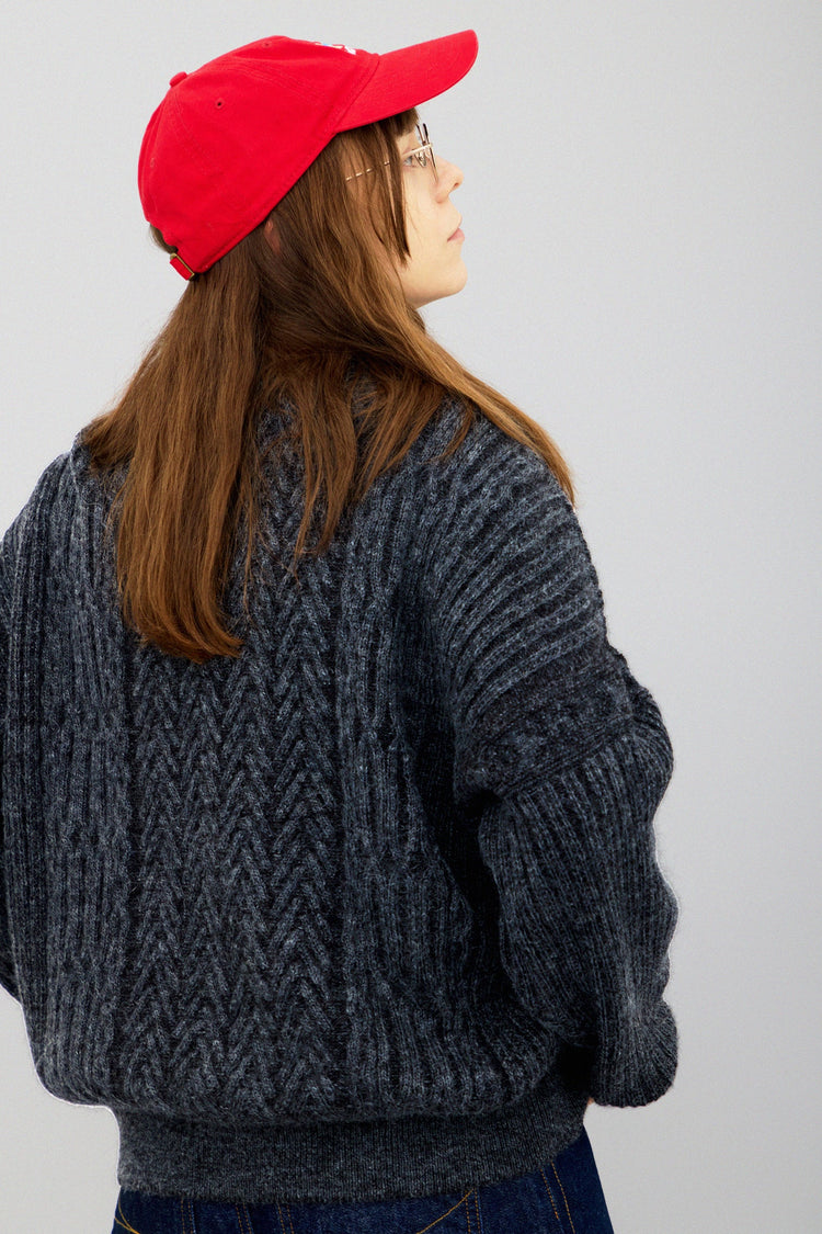 YASHIKI Sekkei mohair Knit (Snowscape) BLACK YSK-25AW-KN11