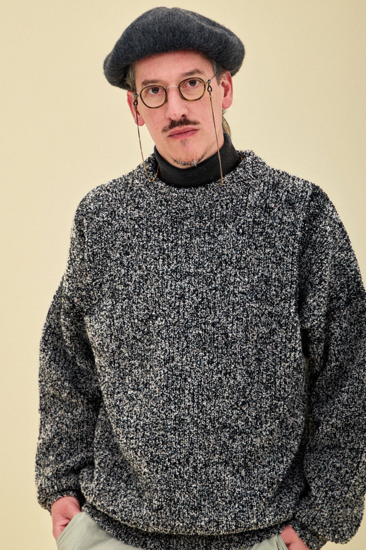 YASHIKI  Shusetsu boucle Knit（終雪） BLACK YSK-25AW-KN12