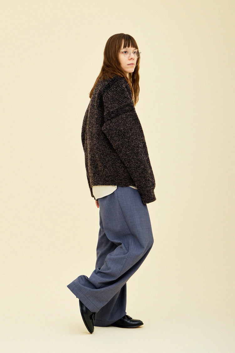 YASHIKI  Shusetsu boucle Knit（終雪） BROWN YSK-25AW-KN12