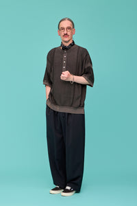 YASHIKI Ryokufu Henley Knit (Green Breeze) YSK-26SS-KN13 BLACK