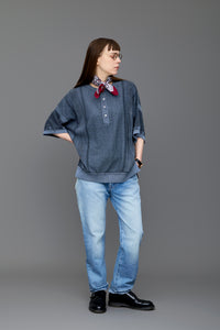 YASHIKI Ryokufu Henley Knit (Green Wind) YSK-26SS-KN13 GREIGE