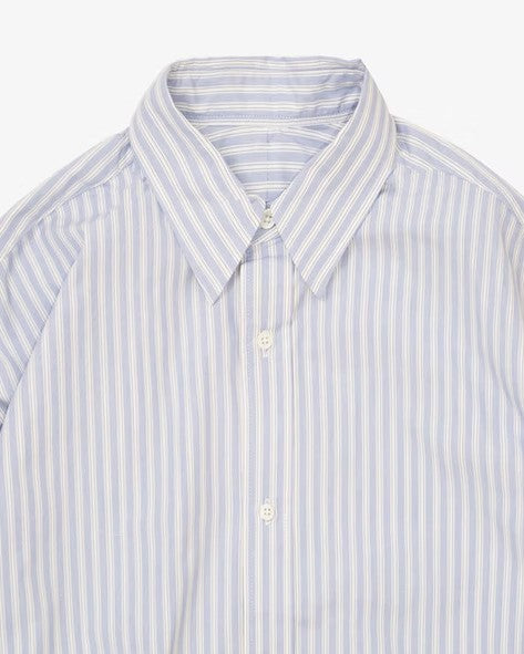 Sillage / wide shirt high count blue stripe