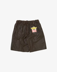 Sillage / circular short pants deadstock faux leather