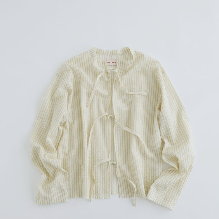 MEYAME / LIGHT COTTON STRIPE BLOUSE BLUE