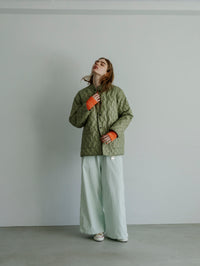 MEYAME REVERSIBLE QUILTED JACKET MEY-2509 OLIVE×BLACK