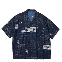 PORTER CLASSIC / ALOHA SHIRT DRIVE-IN THEATER NAVY