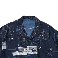 PORTER CLASSIC / ALOHA SHIRT DRIVE-IN THEATER NAVY