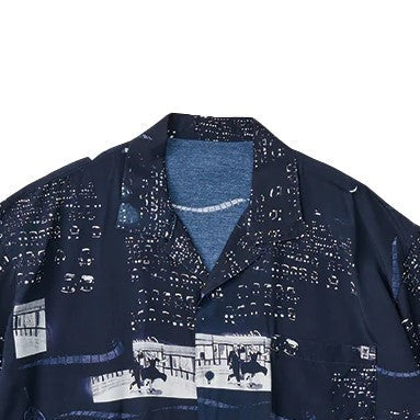 PORTER CLASSIC / ALOHA SHIRT DRIVE-IN THEATER NAVY
