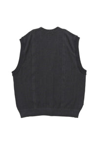 YASHIKI Shirotsume V-neck Vest (White Clover) YSK-26SS-KN09 BLACK