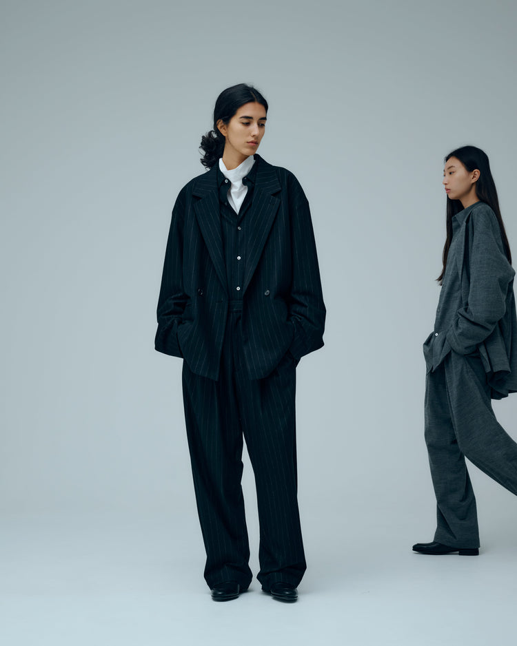 KANEMASA PHIL 36G Wool Stripe Double Jacket