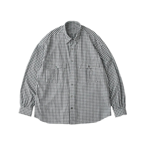 PORTER CLASSIC ROLL UP HEATHER GINGHAM CHECK SHIRT (GIZA 120/2)